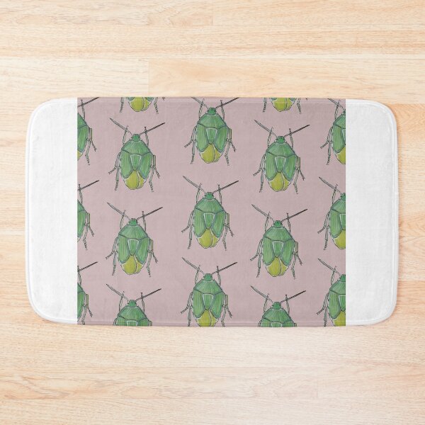 Item preview, Green stink bugs on pink background designed and sold by Indi's Art.