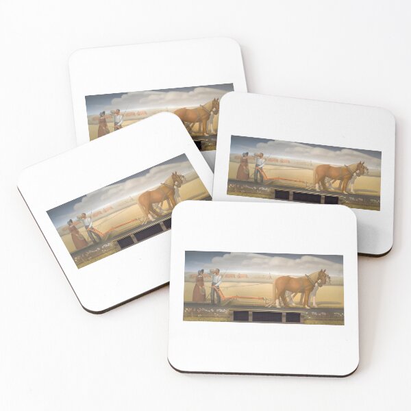 Item preview, Grant Wood   A short break from work in the pasture. Triptych, Central panel designed and sold by TeeARTHY.