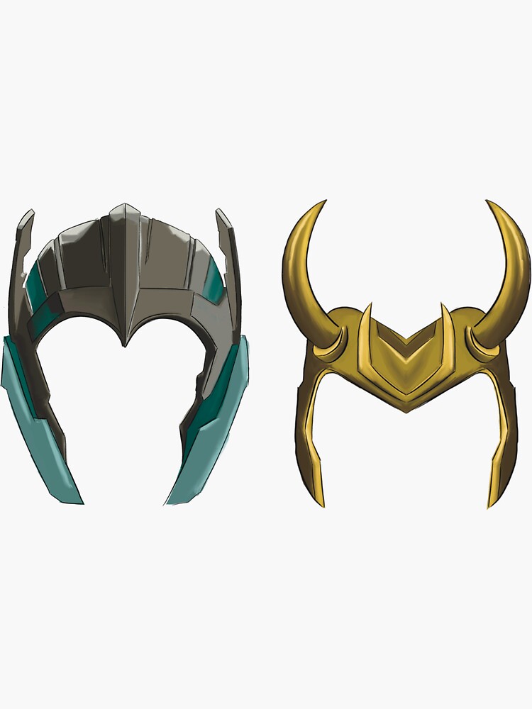 Casco de los hermanos Thor y Loki Pegatina