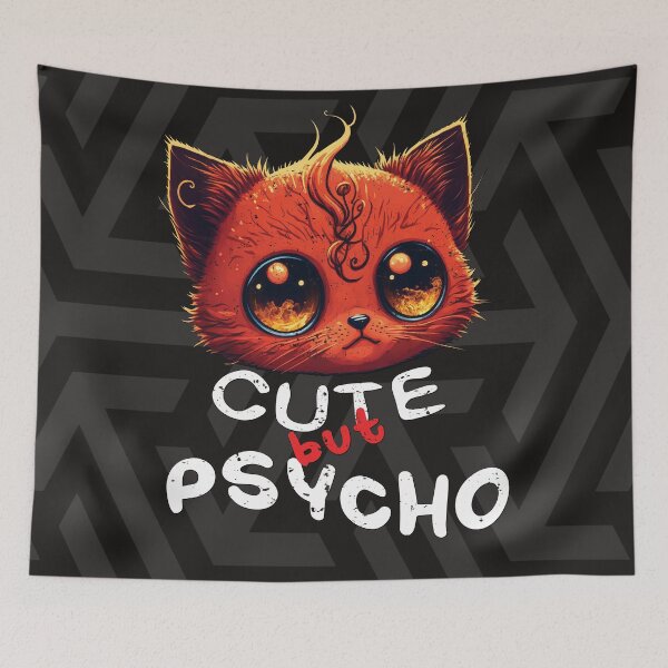 Item preview, Cute but Psycho cat  designed and sold by AreteSticker.