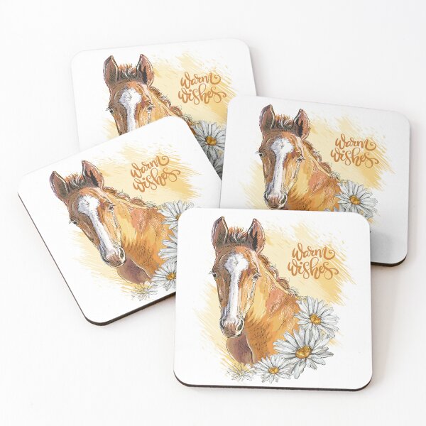 Item preview, Hand drawing young horse with camomiles designed and sold by Alinart16.