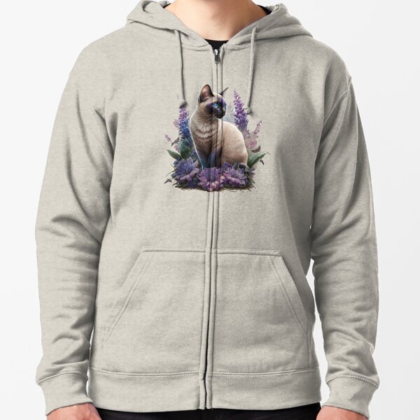 Best Siamese Cat Dad Ever Cute Siamese Cat Zip Up Hoodie Back Print