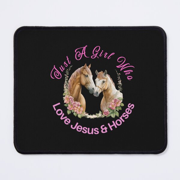 Item preview, Just A Girl Who Loves Jesus And Horses -Pink Circle Horse And Jesus Quote designed and sold by elisarasada.