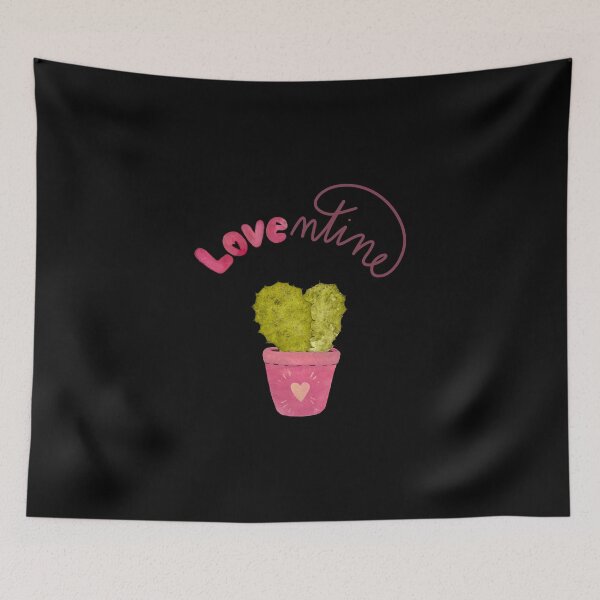Item preview, Card love text cactus pink watercolor illustration black designed and sold by Yana Mustafina | Boho Soulful Designs.