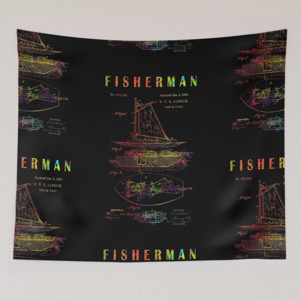 Item preview, 1883 vintage Fishing float  Patent colorful art drawing-fishing lover-fisherman gift designed and sold by ismdesigner.