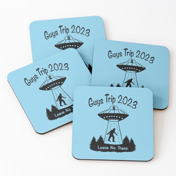 Item preview, Guys Trip 2023 - Guys Trip Bigfoot - Leave No Trace Bigfoot & Alien - Black & Sky Blue designed and sold by EcoElsa.