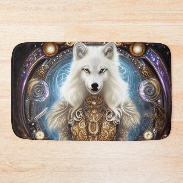 Item preview, Whimsical steampunk charming white wolf designed and sold by Trace1234.