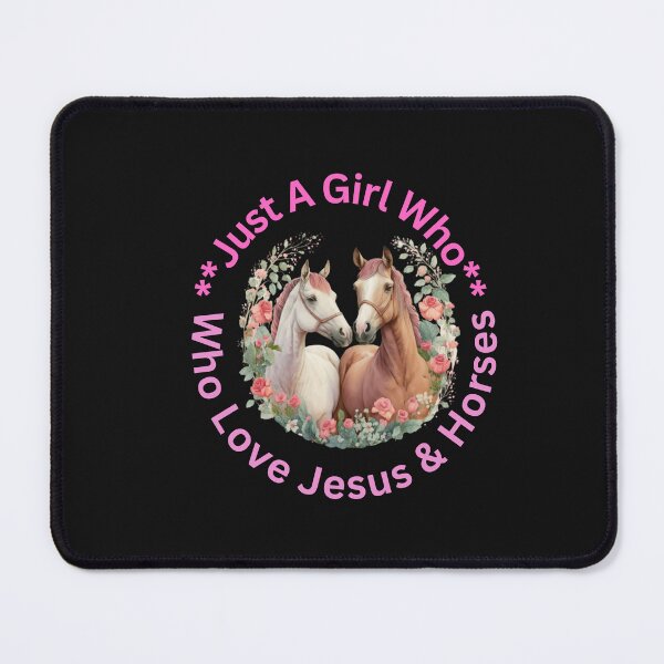 Item preview, Just A Girl Who Loves Jesus And Horses - Pink Circle Quote Jesus And 2 Horses designed and sold by elisarasada.