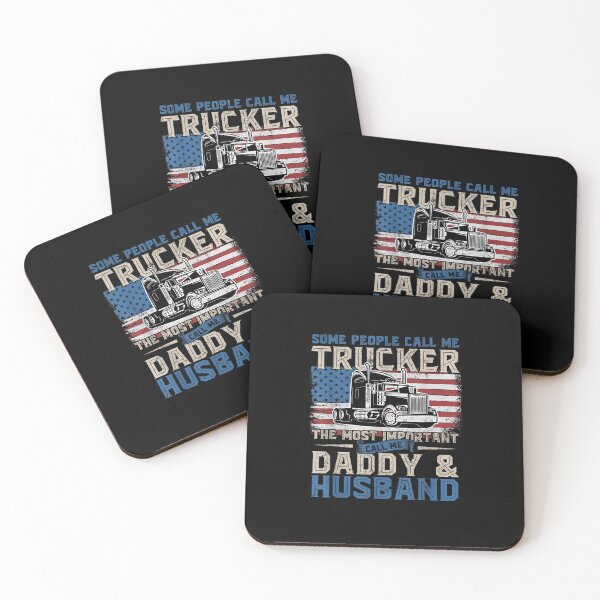 Item preview, Semi Truck Driver, Trucker Daddy, Husband, US American Flag designed and sold by Larcossee ⭐⭐⭐⭐⭐.