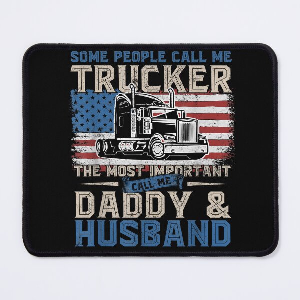 Item preview, Semi Truck Driver, Trucker Daddy, Husband, US American Flag designed and sold by Larcossee ⭐⭐⭐⭐⭐.