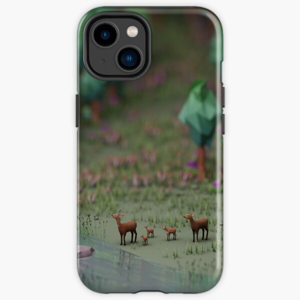 Lowpoly Deer Meadow 3D Isometric iPhone Tough Case