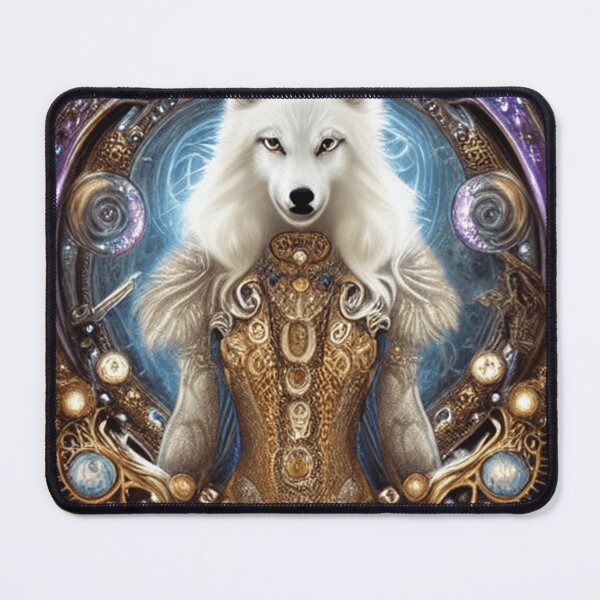 Item preview, Whimsical steampunk charming white wolf designed and sold by Trace1234.