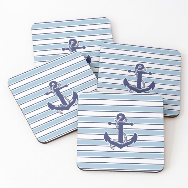 Item preview, Nautical Stripes and Anchor Blue and Red designed and sold by tonymagnerart.