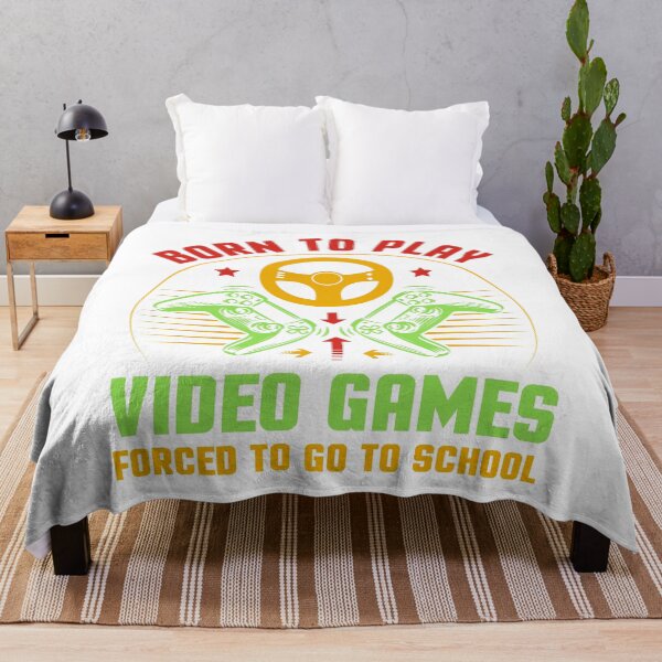 Item preview, Born To Play Video Games Forced To Go To School Great Gift For Video Game Lovers - Funny Gamers designed and sold by naworas.