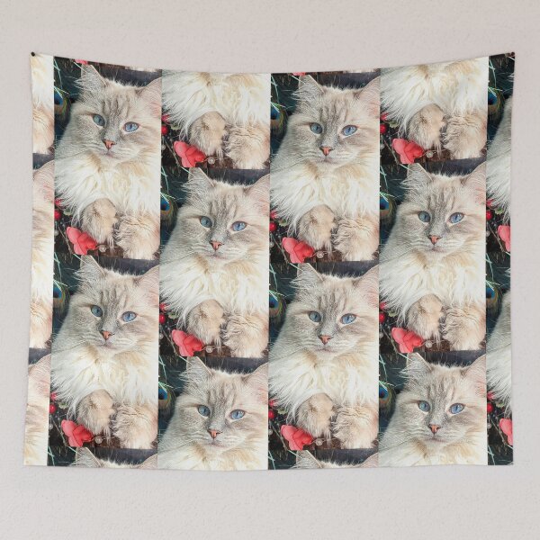 Item preview, Romantic ragdoll cat with roses designed and sold by Fluffycat2020.