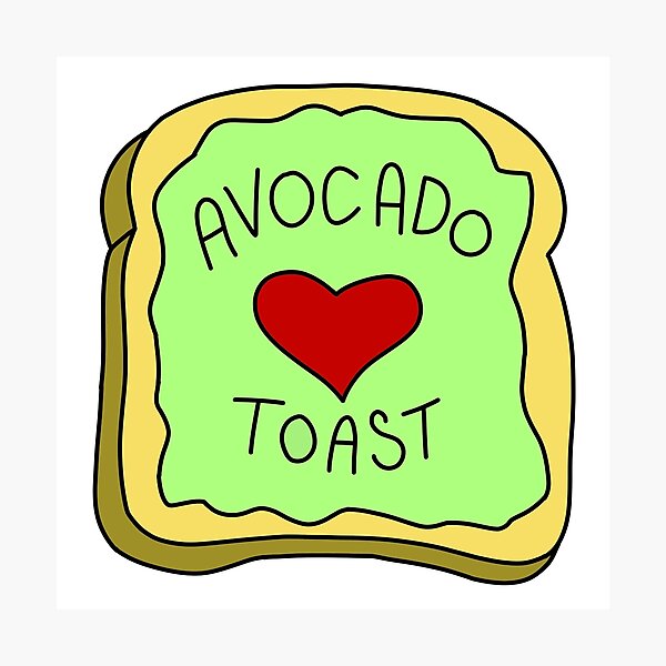Item preview, Avocado Toast  designed and sold by Puffoo.