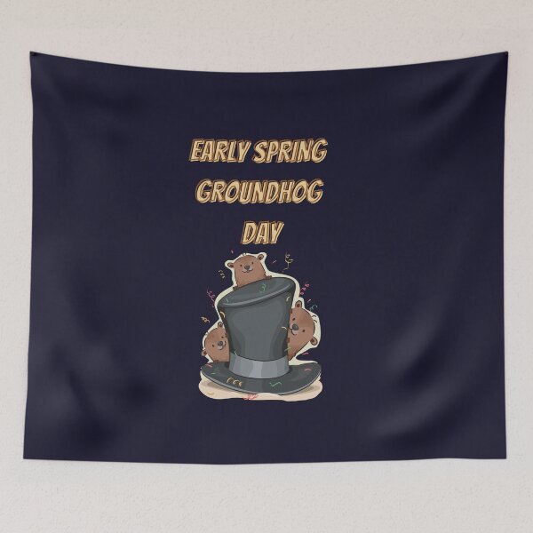 Item preview, Early Spring Groundhog Day designed and sold by ZubiyaArt.