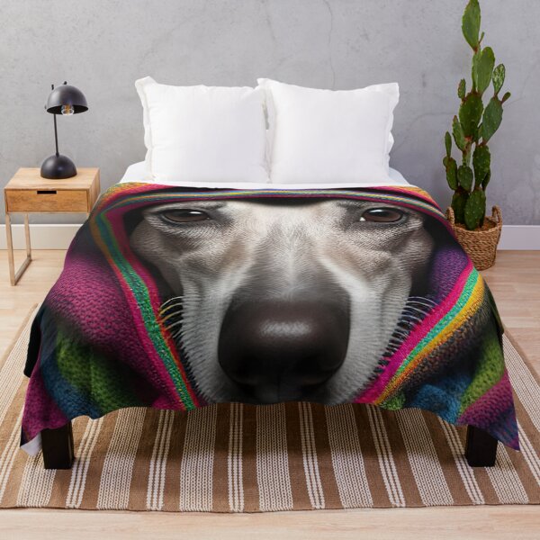 Item preview, Whippet wearing knitted rainbow hood designed and sold by RK - Shop.