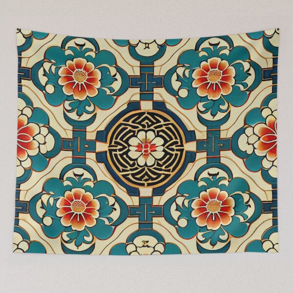 Item preview, Classic Asian Pattern Digital Painting designed and sold by CodeAndColors.