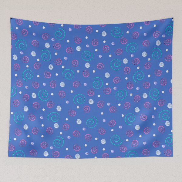 Item preview, Fun Painted Swirls on Bright Blue  designed and sold by dKarthdesign.