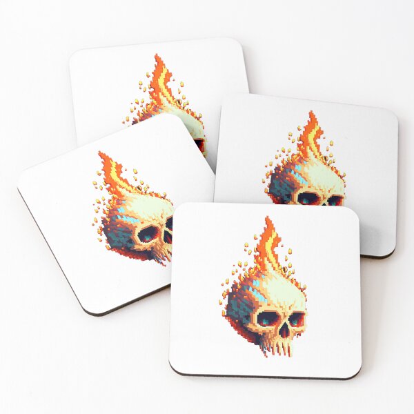 Item preview, Pixel Flame Skull designed and sold by devonlaird.