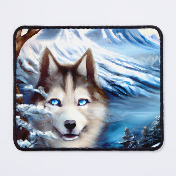 Aperçu de l'œuvre Une scène enneigée avec un Husky. Chien des neiges. Husky enneigé. Husky de Sibérie créée et vendue par Doggymadness.