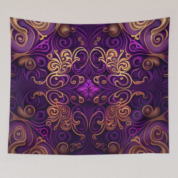 Item preview, Enchanted Purple Balanced Australian Pattern Digital Painting designed and sold by CodeAndColors.