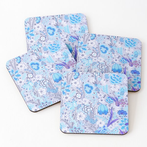Item preview, blue floral fabric design designed and sold by fowons.