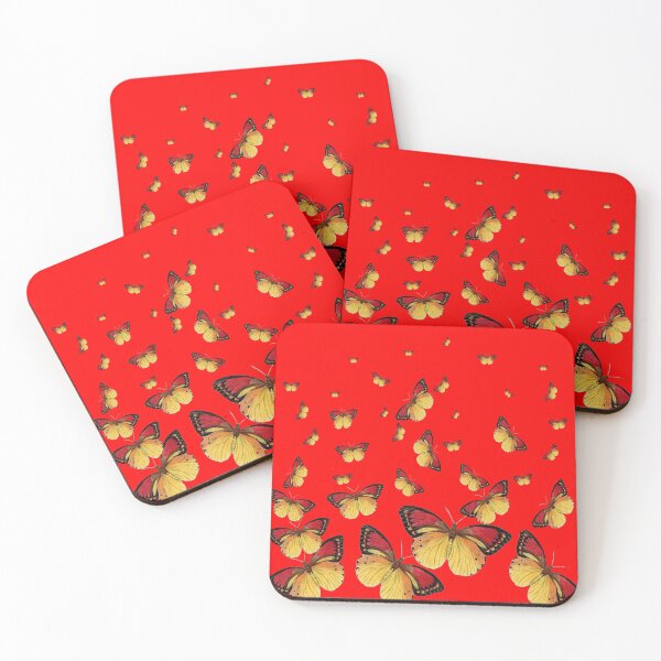 Item preview, RED-YELLOW BUTTERFLY PATTERN RED ART designed and sold by sharlesart.