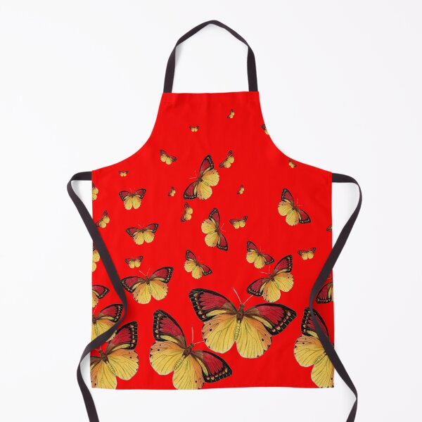 Item preview, RED-YELLOW BUTTERFLY PATTERN RED ART designed and sold by sharlesart.