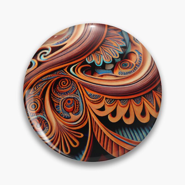 Artikelvorschau, Psychedelic Clay Wood Fine Eclectic Pattern Digital Painting entworfen und verkauft von CodeAndColors.