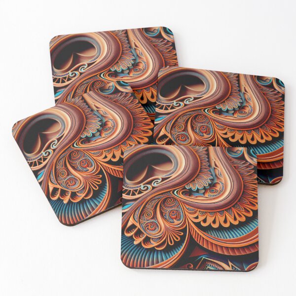 Item preview, Psychedelic Clay Wood Fine Eclectic Pattern Digital Painting designed and sold by CodeAndColors.