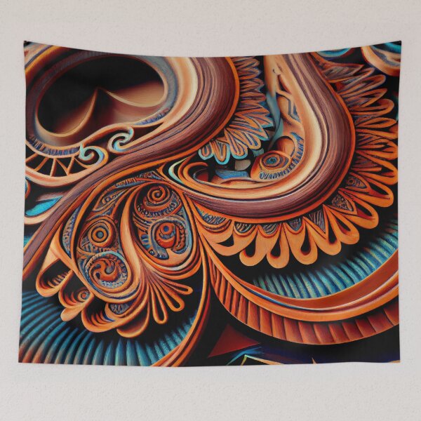 Item preview, Psychedelic Clay Wood Fine Eclectic Pattern Digital Painting designed and sold by CodeAndColors.