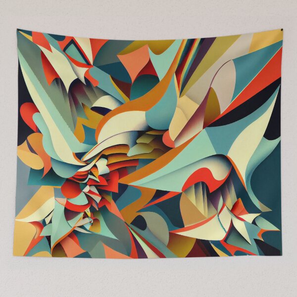 Item preview, Surreal Energetic Irregular Contemporary Pattern Digital Painting designed and sold by CodeAndColors.