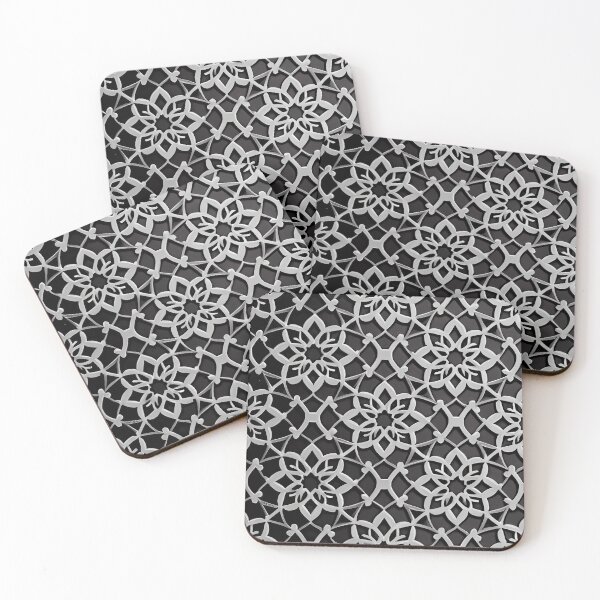 Item preview, Monochromatic Moroccan Pattern Digital Painting designed and sold by CodeAndColors.