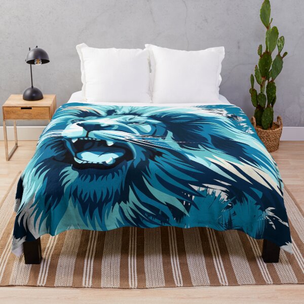 Item preview, Blue wild lion designed and sold by professorguru.
