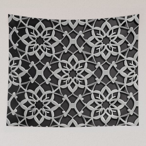 Item preview, Monochromatic Moroccan Pattern Digital Painting designed and sold by CodeAndColors.