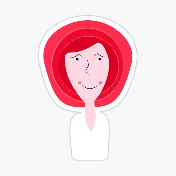 Red Haired Girl Sticker
