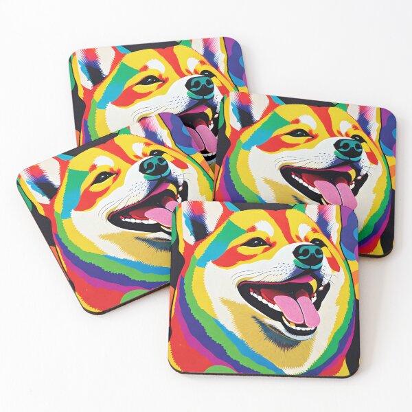 Item preview, Shiba Inu dog colorful style designed and sold by IA-Art-Design.