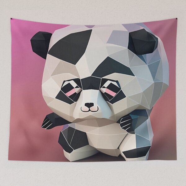 Item preview, Cute Panda Low Poly Digital Art designed and sold by ArtsyWishesShop.