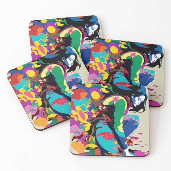 Item preview, woman crouching colorful style designed and sold by IA-Art-Design.