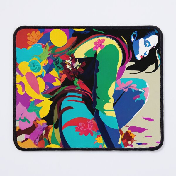 Item preview, woman crouching colorful style designed and sold by IA-Art-Design.