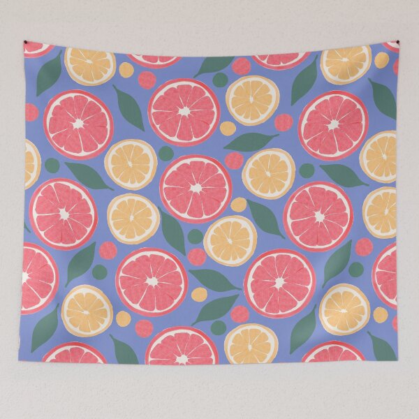 Item preview, Bright Citrus Joy on Periwinkle  designed and sold by dKarthdesign.