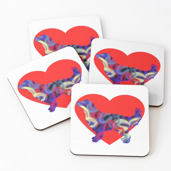 Item preview, I Heart My Golden Retriever Dog Neon Butterflies Silhouette  designed and sold by AMSonArt.
