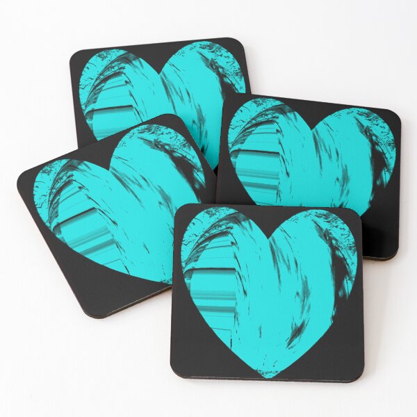 Item preview, Heart in Aqua & Black by Iritof designed and sold by iritof.