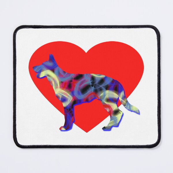 Item preview, I Heart My German Shepherd Dog Neon Butterflies Silhouette designed and sold by AMSonArt.