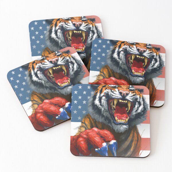 Item preview, American Flag Tiger Because US Rocks designed and sold by phillipbooth.