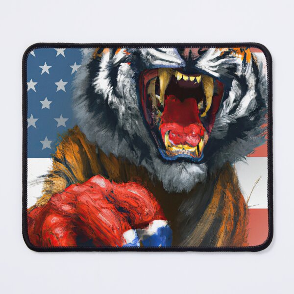 Item preview, American Flag Tiger Because US Rocks designed and sold by phillipbooth.
