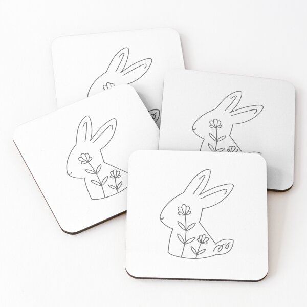 Item preview, Floral bunny rabbit outline designed and sold by jazzydevil.