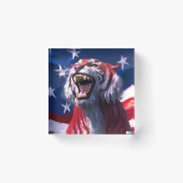 Item preview, American Flag Tiger Because US Rocks designed and sold by phillipbooth.